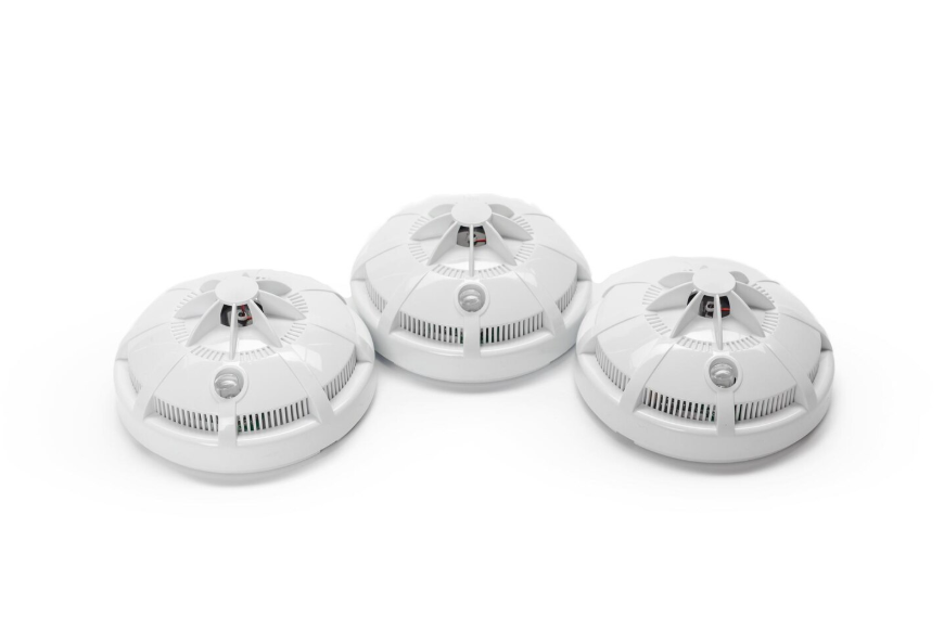 Example smoke and CO detector placement units used for home safety installation